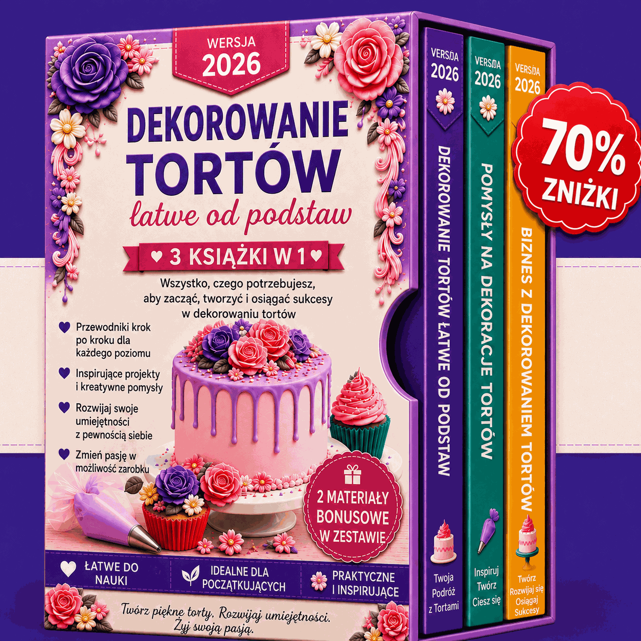 Dekorowanie Tortów bez Tajemnic – Zestaw 3 w 1