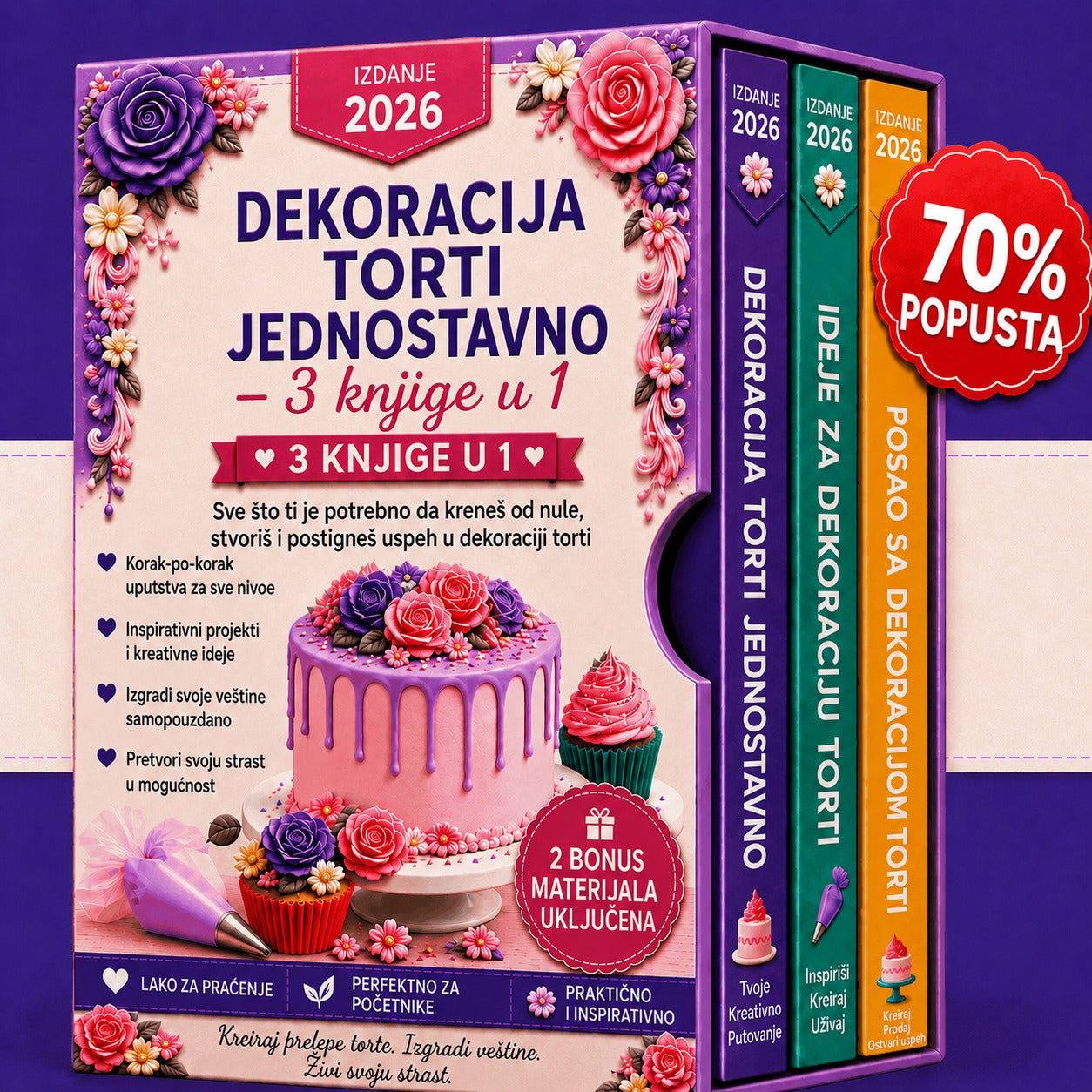 Jednostavno ukrašavanje torti – Komplet 3 u 1