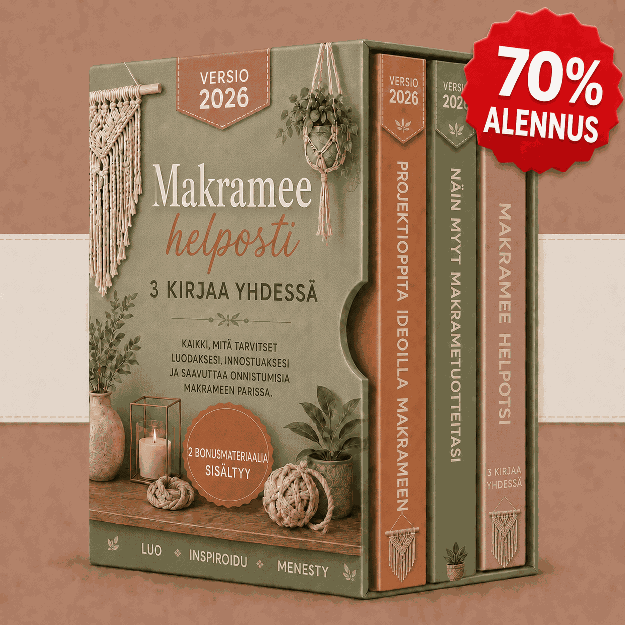 Makramee helpoksi – 3 kirjaa yhdessä