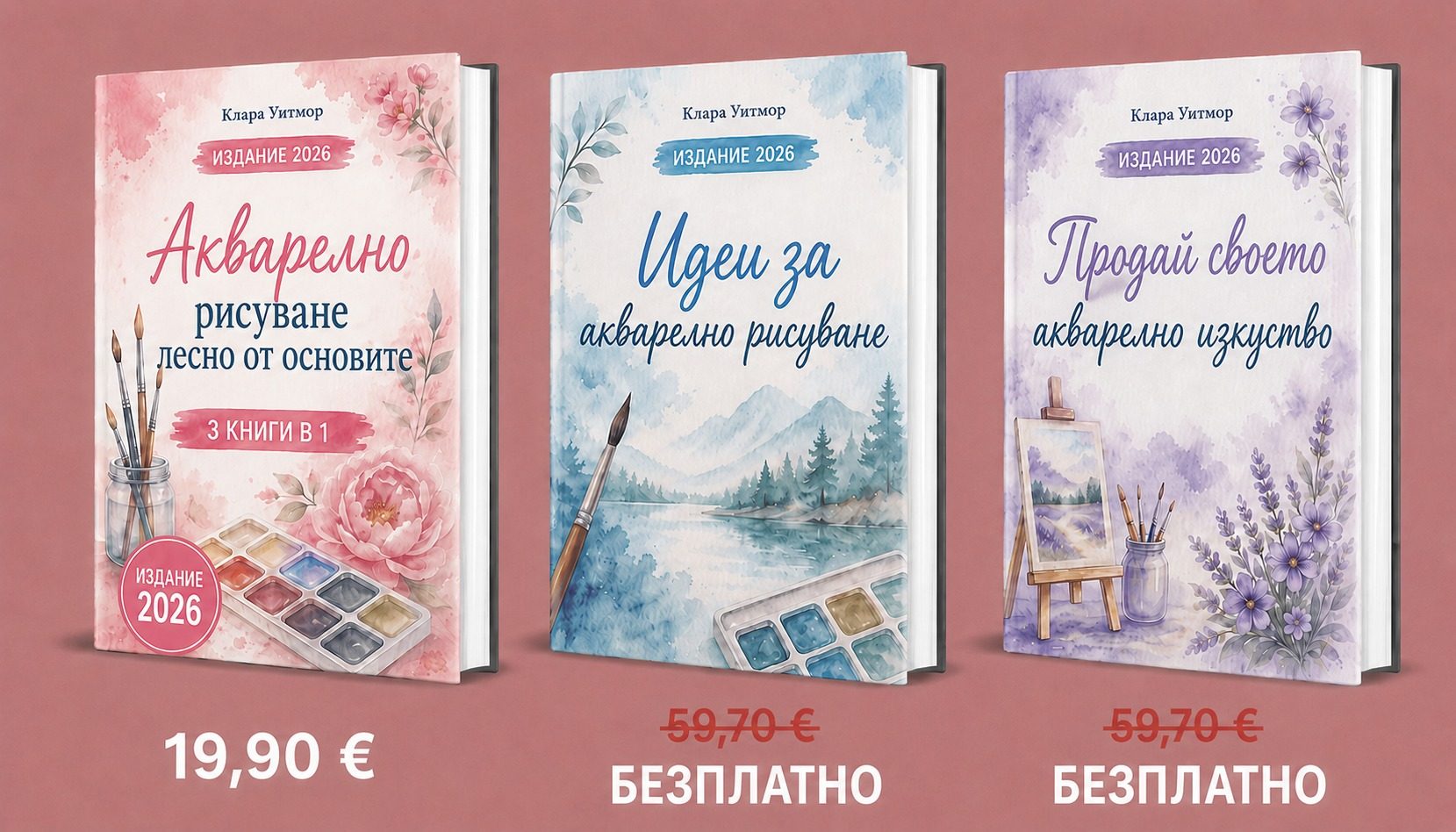 Акварелна живопис – 3 книги преглед