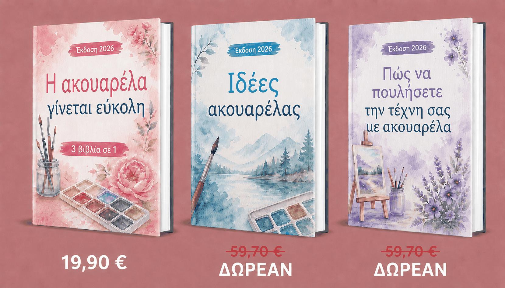 Ζωγραφική με Ακουαρέλα – 3 Βιβλία