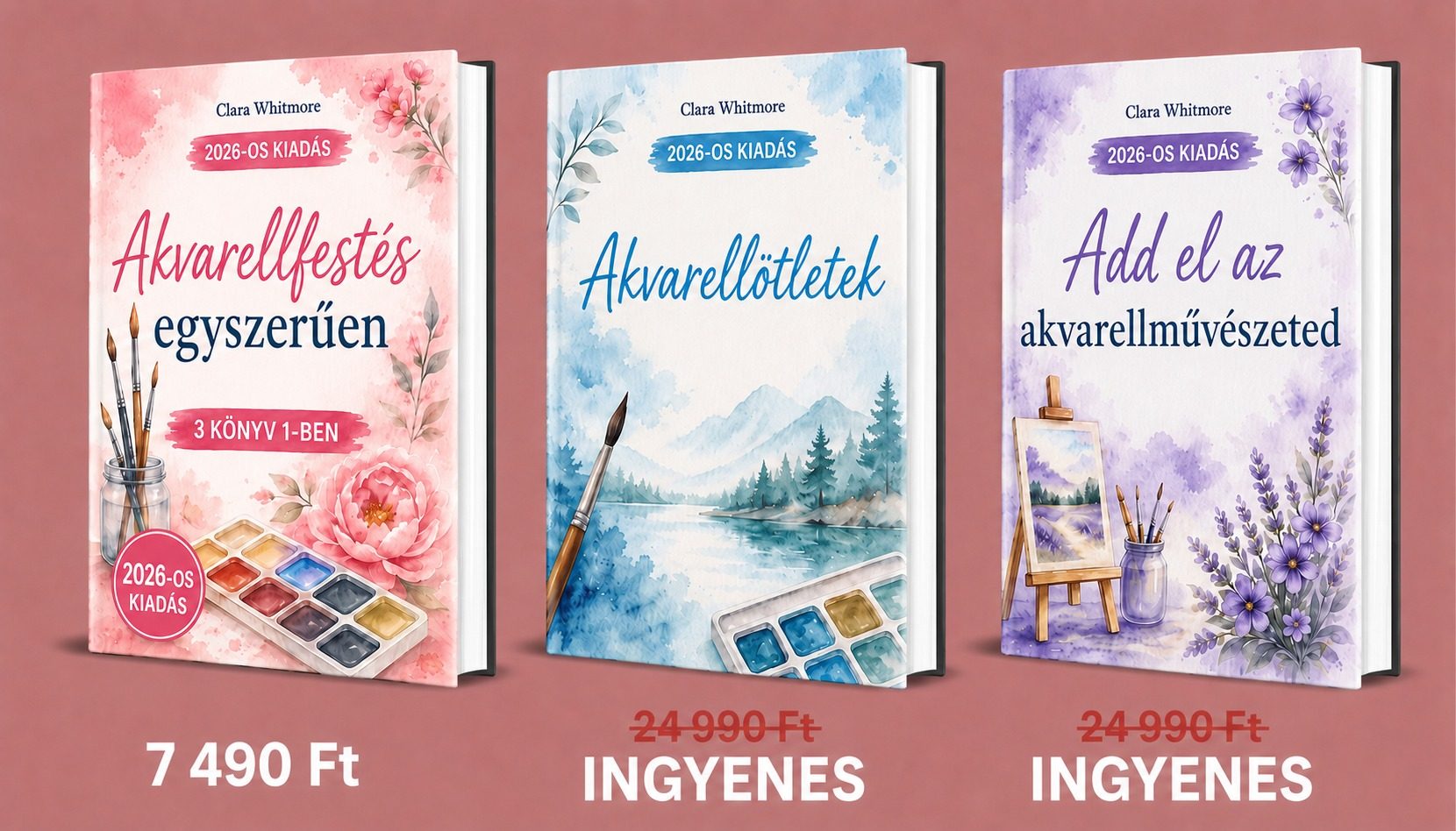 Akvarellfestés egyszerűen – 3 könyv áttekintése