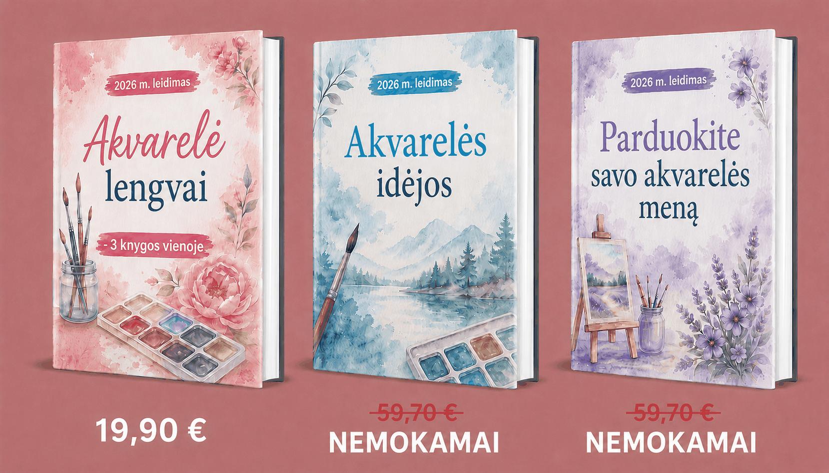 Akvarelė – 3 knygos
