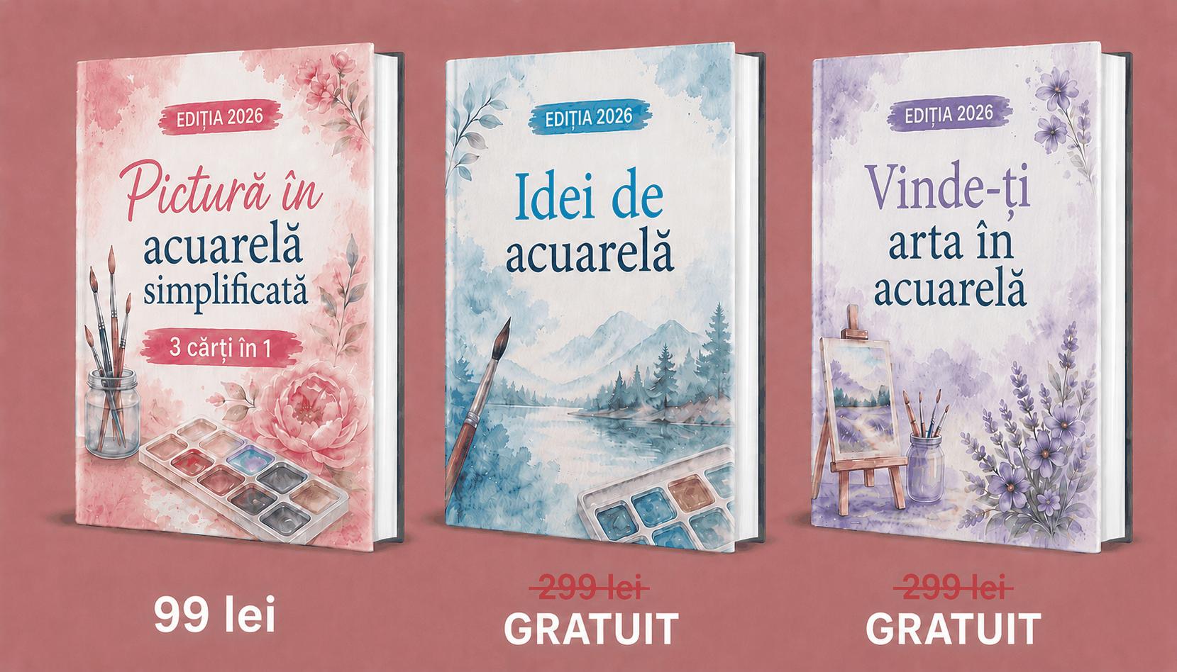 Pictură în Acuarelă – 3 Cărți