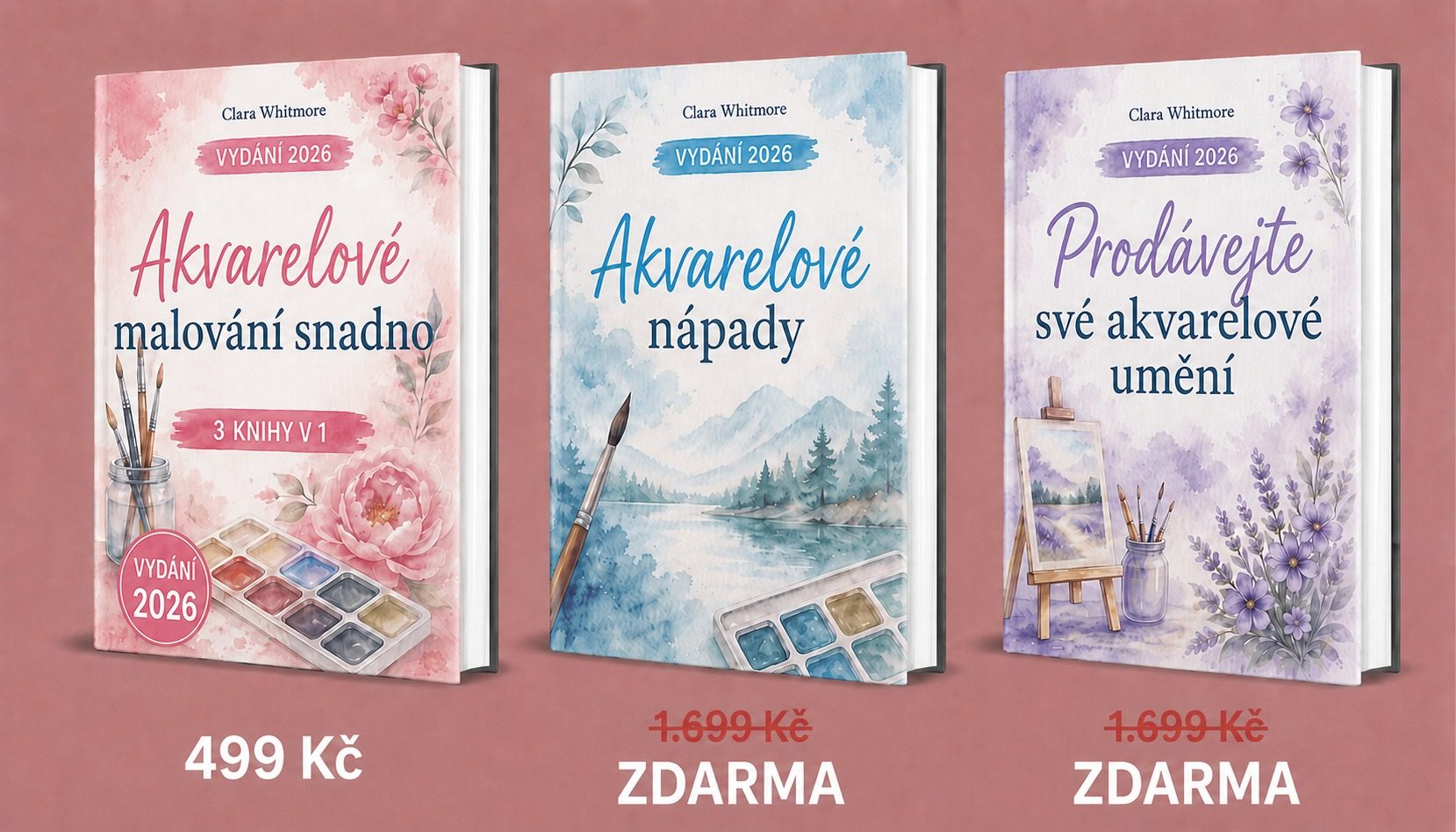 Akvarel snadno – Přehled 3 knih