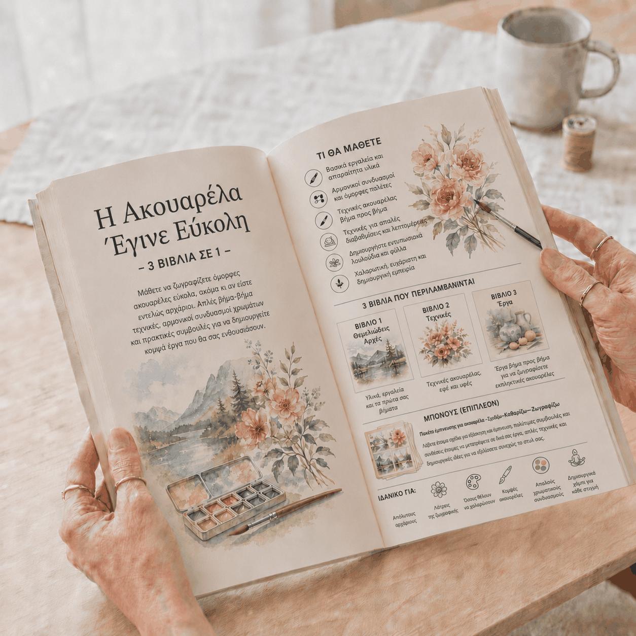Λύση: Ζωγραφική με Ακουαρέλα – 3 Βιβλία σε 1