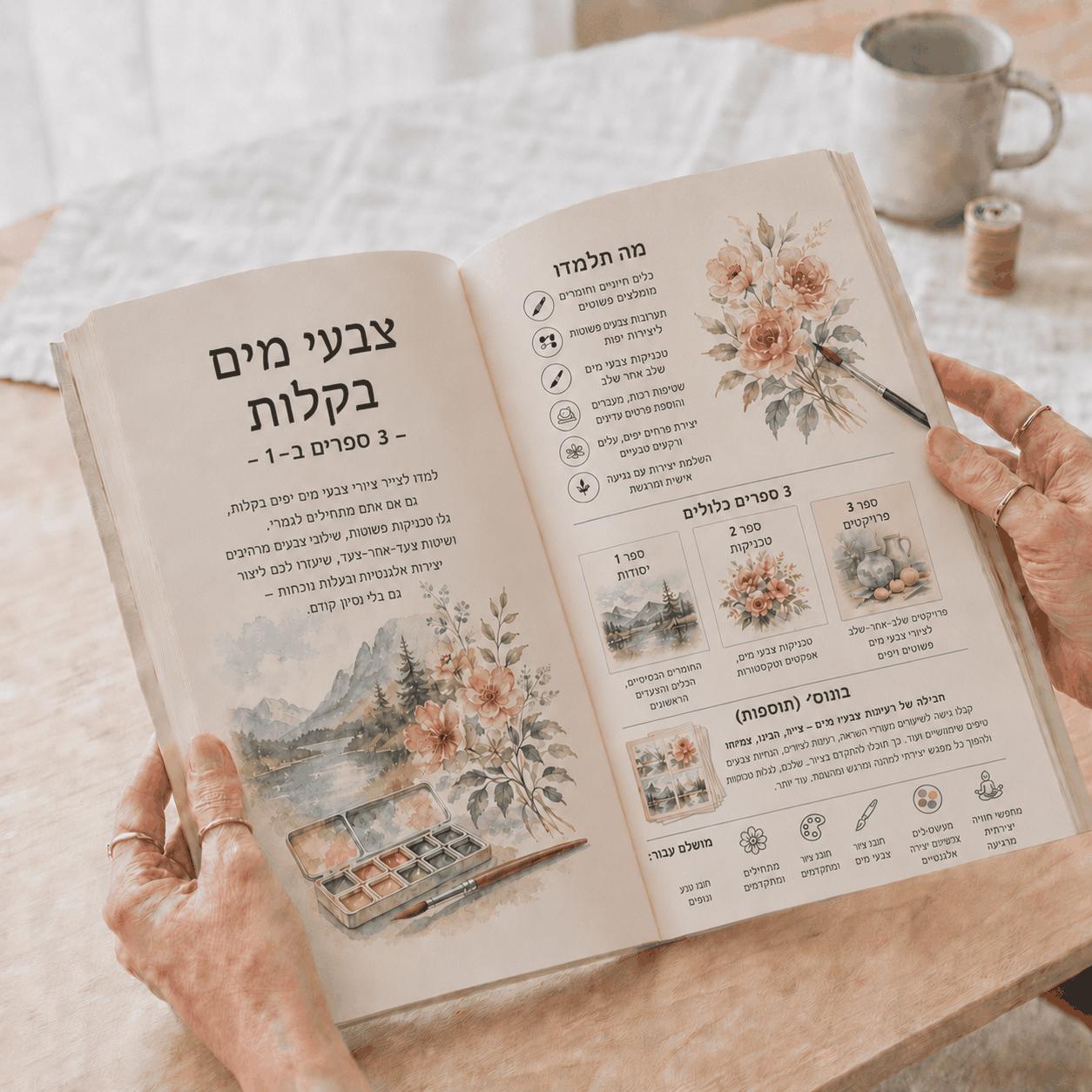 הפתרון: ציור בצבעי מים – 3 ספרים ב-1
