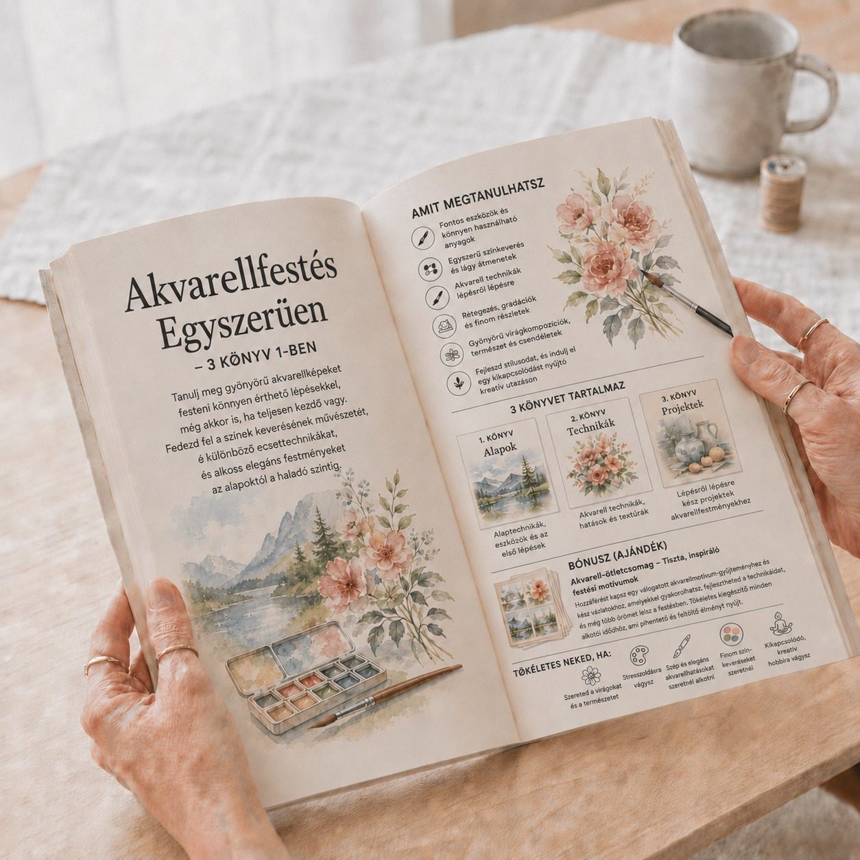 Megoldás: Akvarellfestés egyszerűen – 3 könyv 1-ben