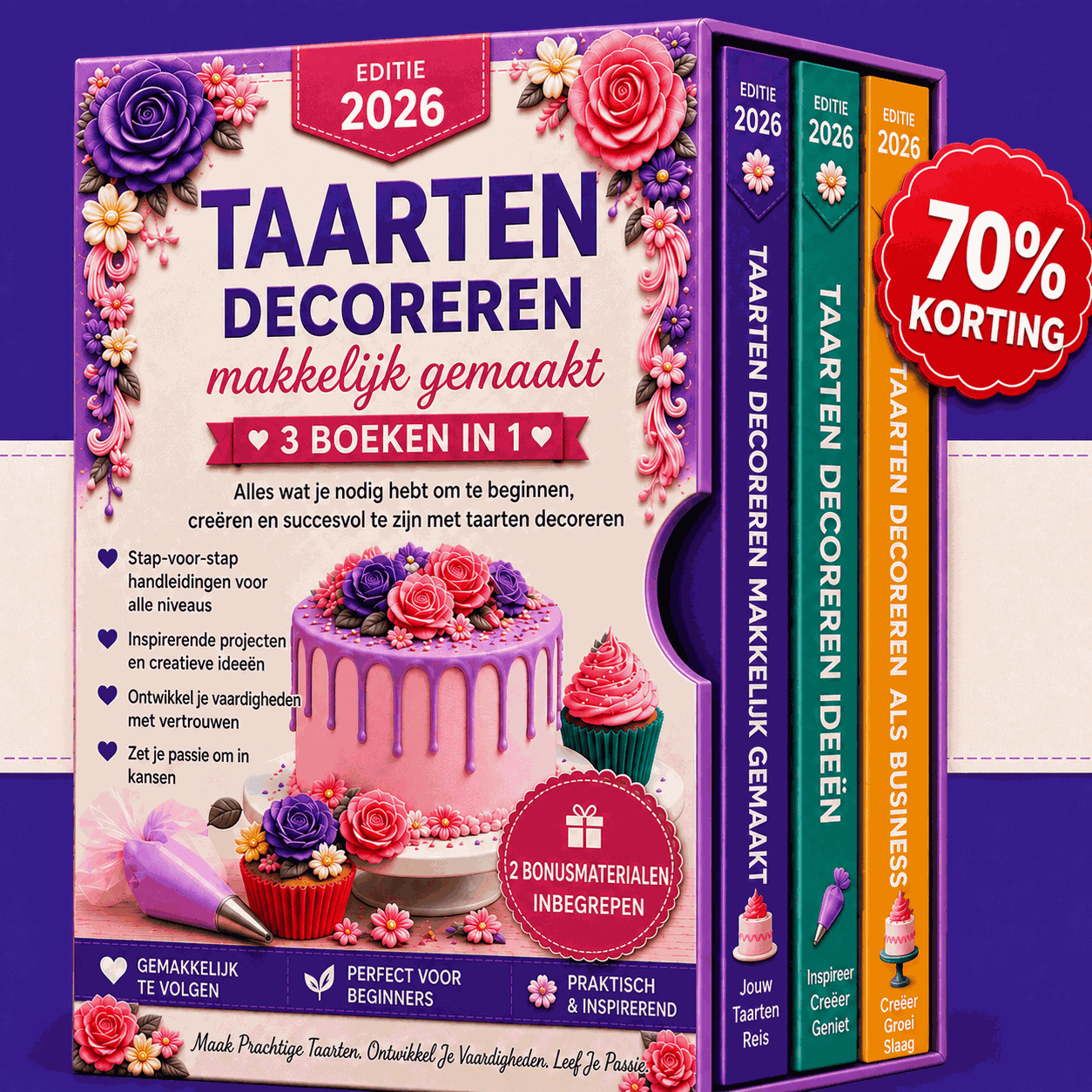 Taartdecoratie Makkelijk Gemaakt – 3-in-1 Bundel
