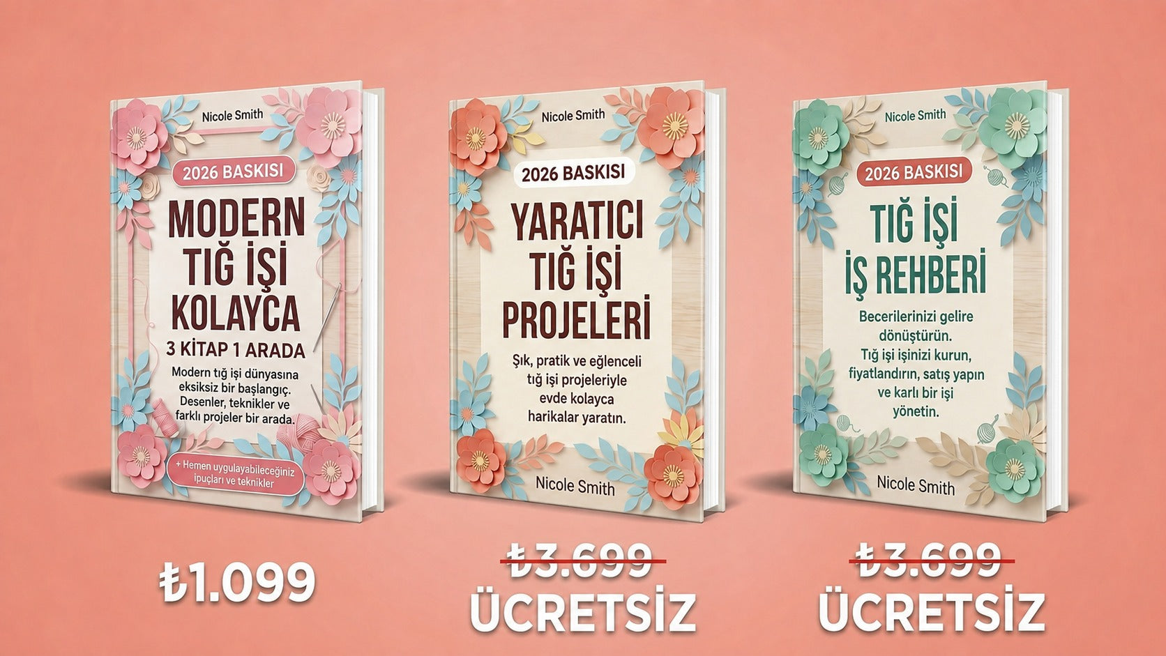 Modern Tığ İşi Kolaylaştı – 3&nbsp;Kitap 1 Arada