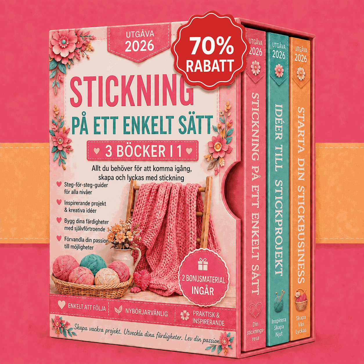 Stickning Gjort Enkelt – 3 Böcker i 1