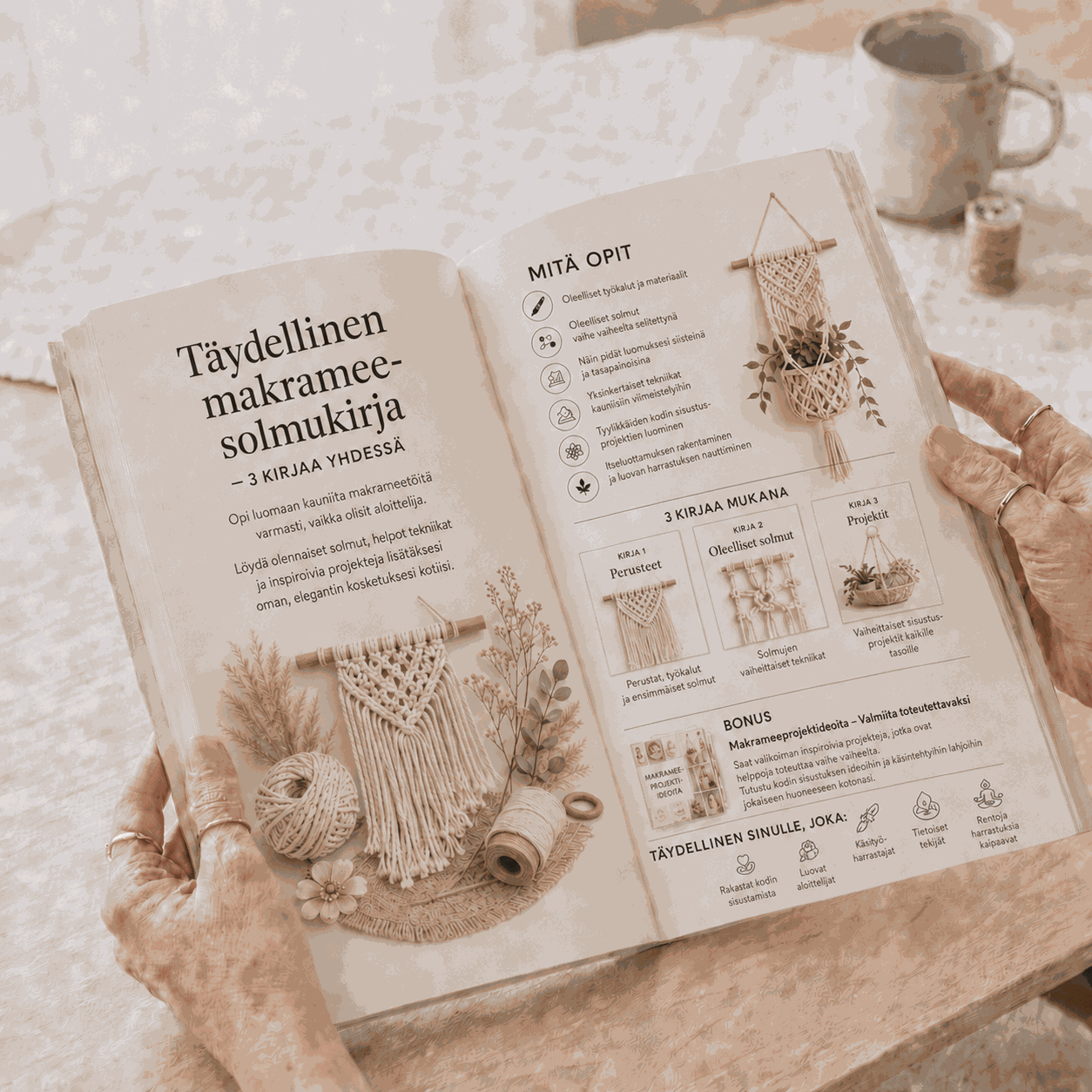 Makramee-oppaan sisäkurkistus