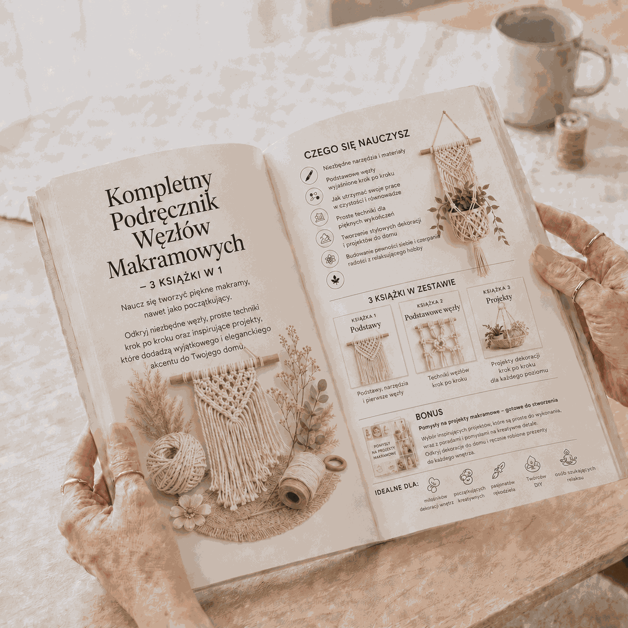Podgląd wnętrza poradnika do makramy