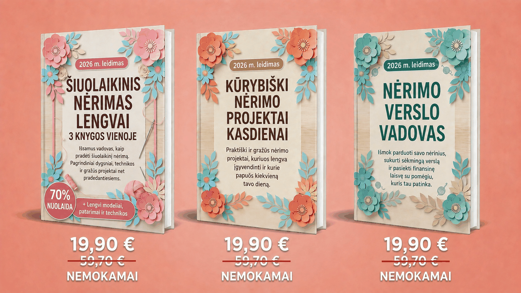 Modernus Nėrimas Lengvai – 3 Knygos viename