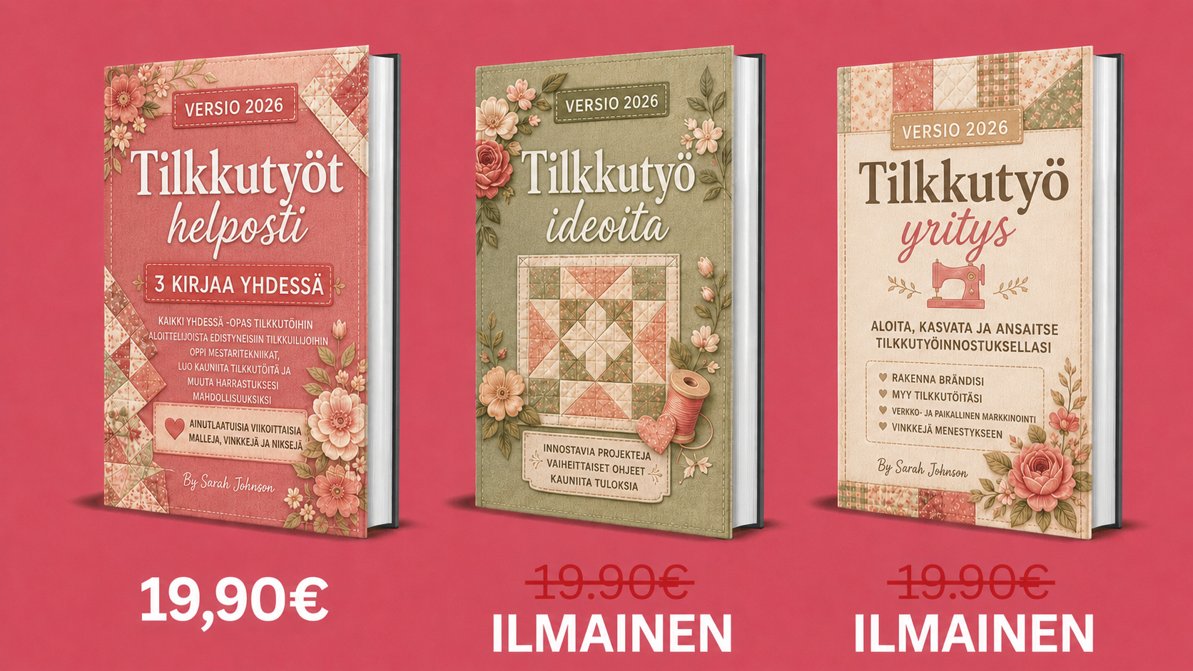Tilkkutyöt Helposti 3 Kirjaa Bundle Yleiskatsaus