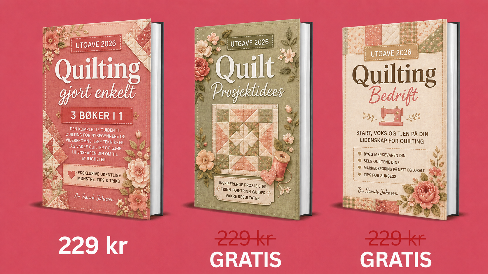 Quilting Gjort Enkelt – 3 Bøker Oversikt