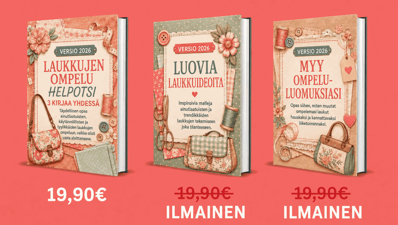Kolme kirjaa paketissa