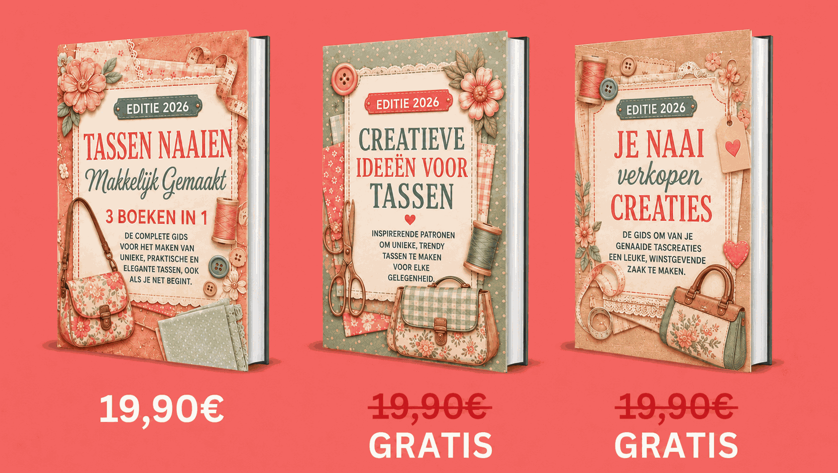Drie boeken in het pakket