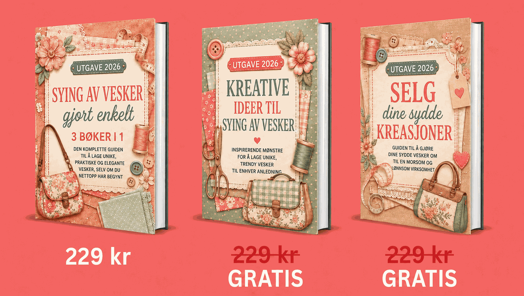 Tre bøker i pakken