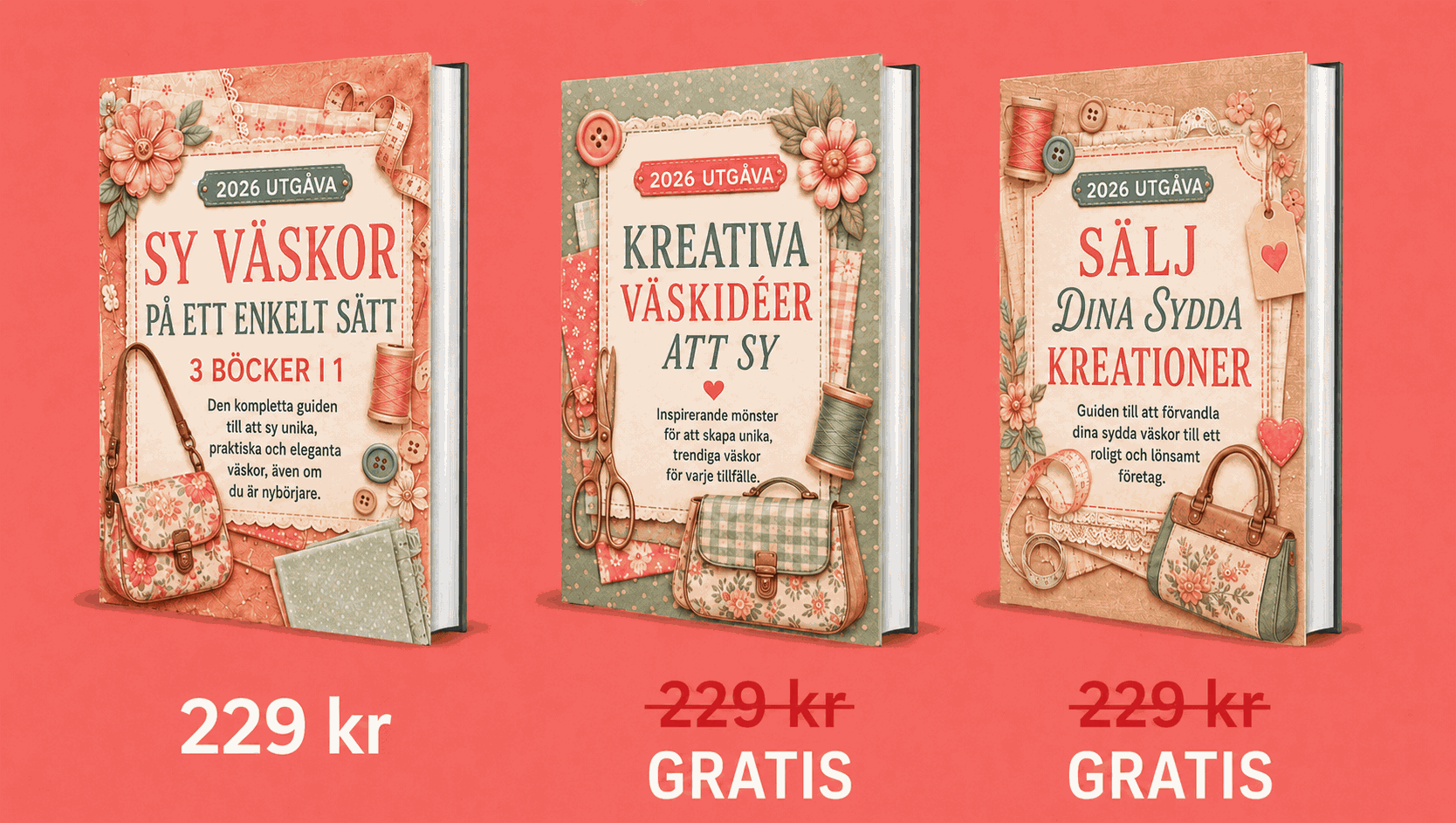 Tre böcker i paketet