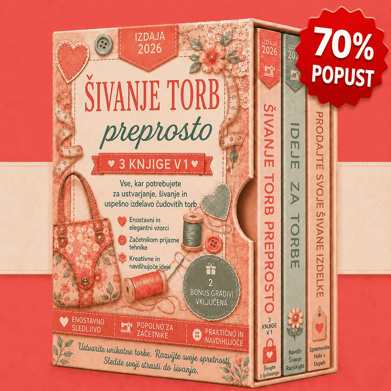 Šijte torbe preprosto – Paket 3 v 1