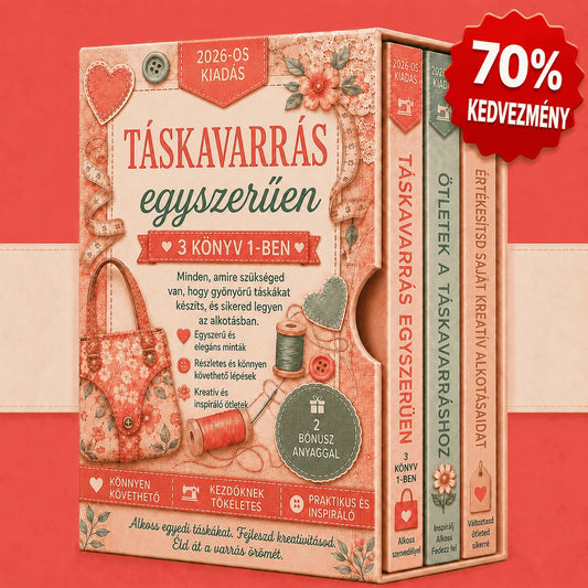 Varrjon táskákat könnyen – 3 könyv 1-ben